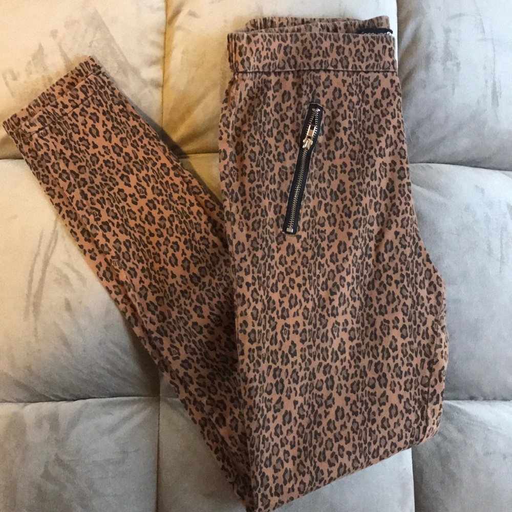 Leopard print high waisted pants